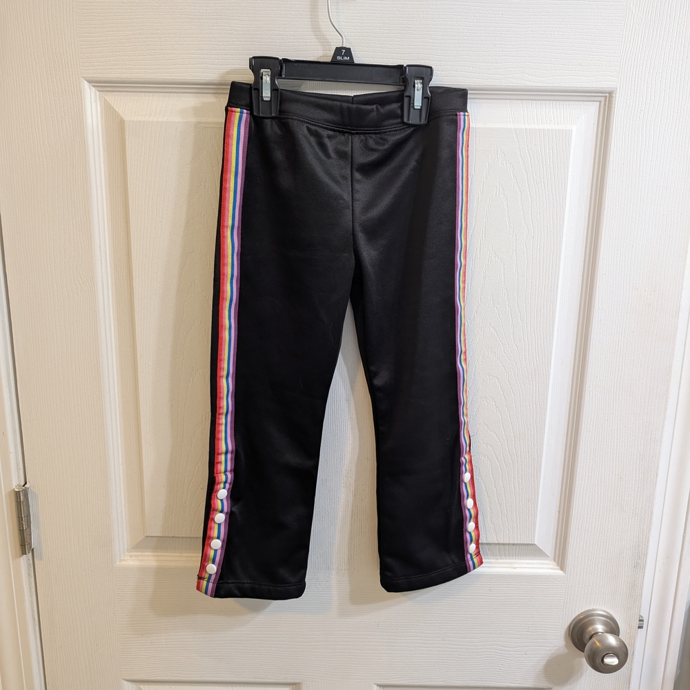 Ideology Black Track Pants with Colorful Stripes And‎ Buttons - 4T
